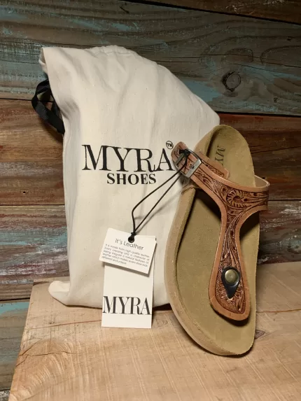 Myra Leather between the toe flip flop